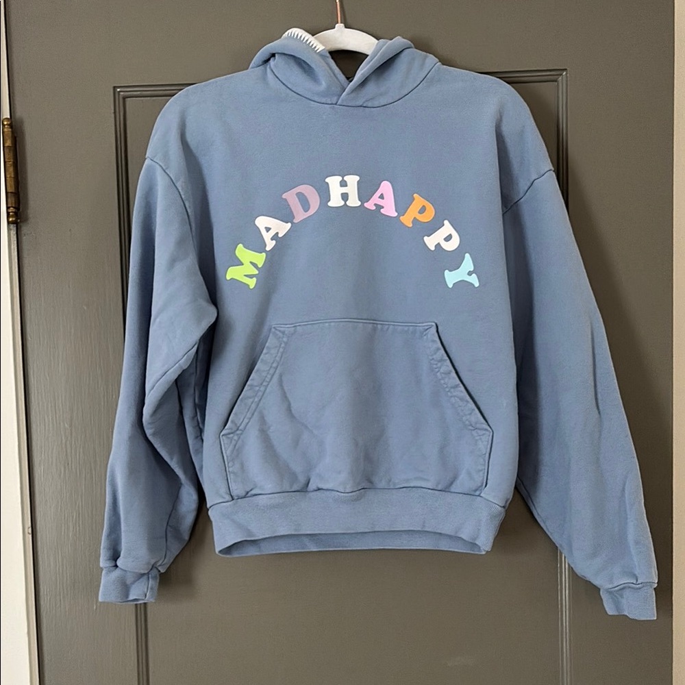 Madhappy Blue Hoodie with Multicolor Logo